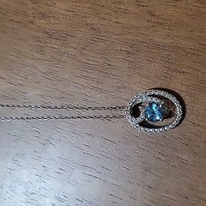 Swiss Blue and White Topaz Pendant